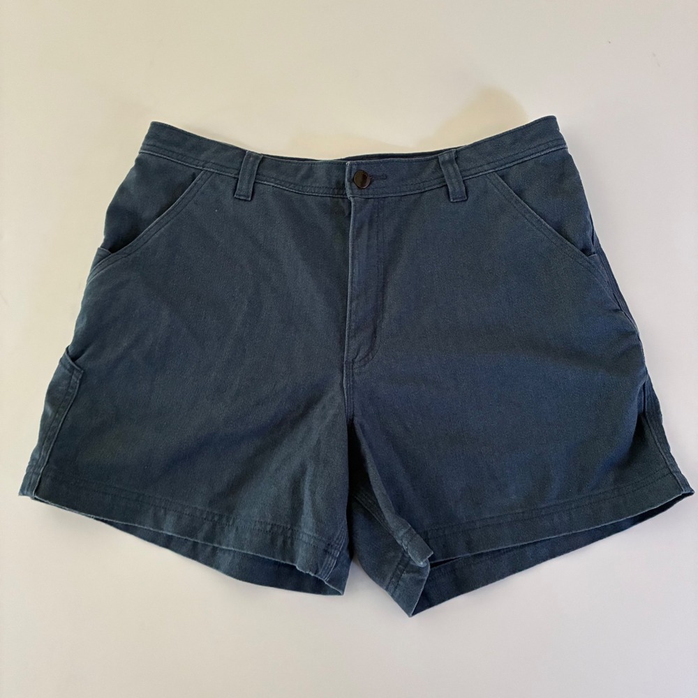 Patagonia Womens Size 14 Hemp Blend Shorts Blue Utility Hiking Canvas